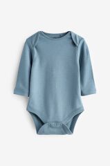 Next Baby % 100 Pamuklu Mavi 5’li Uzun Kollu Body Zıbın