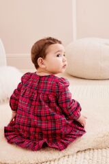 Next Baby % 100 Pamuklu Kırmızı Ekoseli Elbise