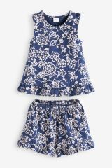 Next Baby % 100 Pamuklu Navy Frill Şorlu Alt Üst Takım