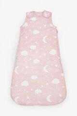 Next Baby 100 Pamuklu Pembe Bulut Desenli  Torba Uyku Tulumu