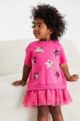 Next Baby Pamuklu Lila Tütülü Parti Elbisesi