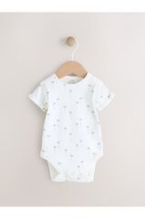 %100 Pamuklu Yeşil Çizgili Salopet Body Zıbın Set
