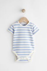 Next Baby Pamuklu Mavi Denim Fil Desenli Salopet Body Zıbın Set