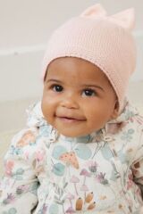 Next Baby Pamuklu Pembe Örgü Beanie Şapka