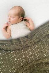 Next Baby ITTLE DEDI Mila Zarif Örgü Motifli Bebek ve Çocuk Örtüsü, Bebek Battaniyesi Haki 80 X 100 CM
