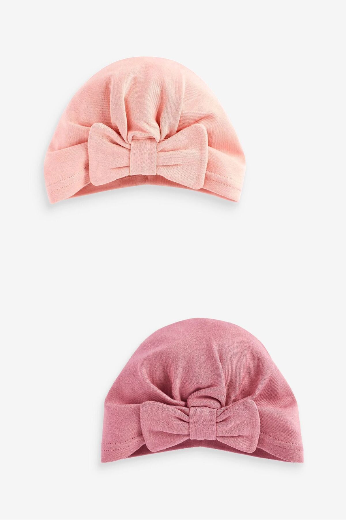 Next Baby % 100 Pamuklu Pembe Gül Kurusu 2'li Kız Bebek Şapka Set
