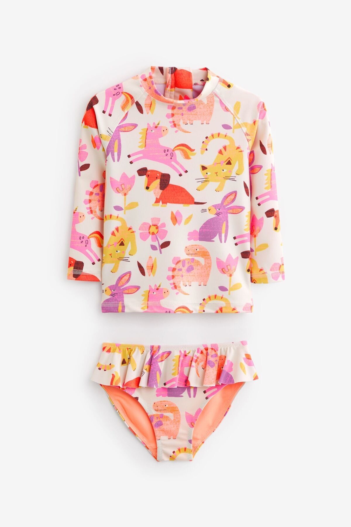Next Baby Pembe Unicorn Desenli Sunsafe UPF +50’Güneş Korumalı Mayo Alt Üst Set