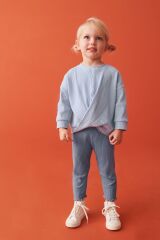 Next Baby Pamuklu Mavi Uzun Kollu Fitilli Alt Üst Takım