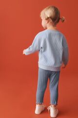 Next Baby Pamuklu Mavi Uzun Kollu Fitilli Alt Üst Takım