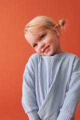 Next Baby Pamuklu Mavi Uzun Kollu Fitilli Alt Üst Takım