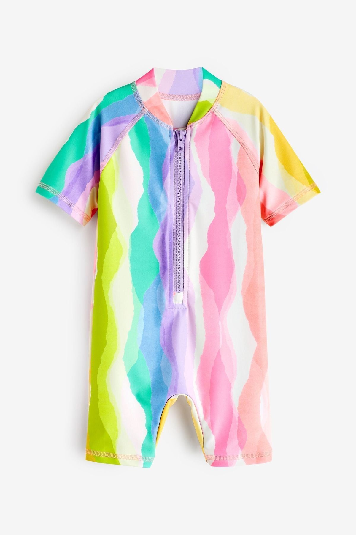 Next Baby Pembe Renk Bloklu 50+Upf Güneş Korumalı Mayo