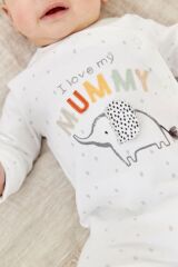Next Baby % 100 Pamuklu I Love Mummy Baskılı Tulum