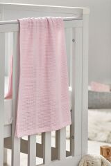 Next Baby % 100 Pamuklu Pembe Örme Bebek Battaniyesi