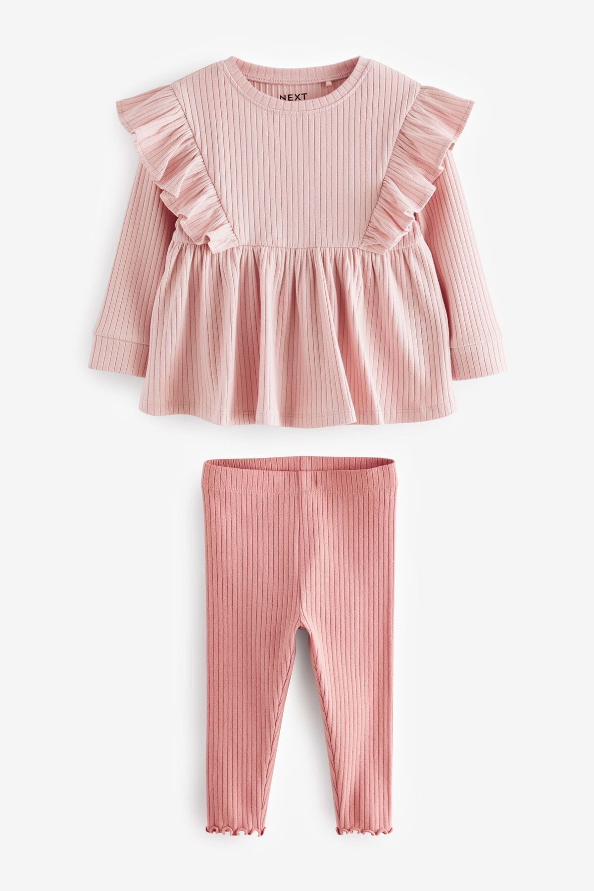 Next Baby Pamuklu Pembe Uzun Kollu Fitilli Alt Üst Takım