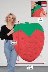 LITTLE DEDI Bebek Ve Çocuk Oyun Halısı, Çok Amaçlı Minder, Aktivite Matı Çilek Kırmızı - 75x100