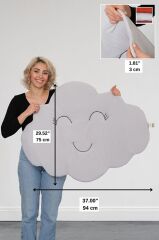 LITTLE DEDI Bebek Ve Çocuk Oyun Halısı, Çok Amaçlı Minder, Aktivite Matı Bulut Gri - 75x100