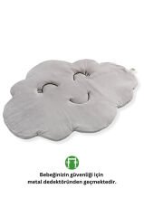 LITTLE DEDI Bebek Ve Çocuk Oyun Halısı, Çok Amaçlı Minder, Aktivite Matı Bulut Gri - 75x100