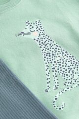 Next Baby Pamuklu Yeşil Leopar Desenli Uzun Kollu Taytlı Alt Üst Takım