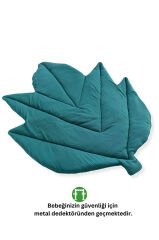 LITTLE DEDI Bebek Ve Çocuk Oyun Halısı, Çok Amaçlı Minder, Aktivite Matı Yaprak Petrol - 75x100