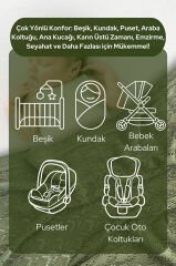 ITTLE DEDI Mila Zarif Örgü Motifli Bebek ve Çocuk Örtüsü, Bebek Battaniyesi Haki 80 X 100 CM