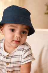 Next Baby % 100 Pamuklu Gri Lacivert 2’li Şapka Seti
