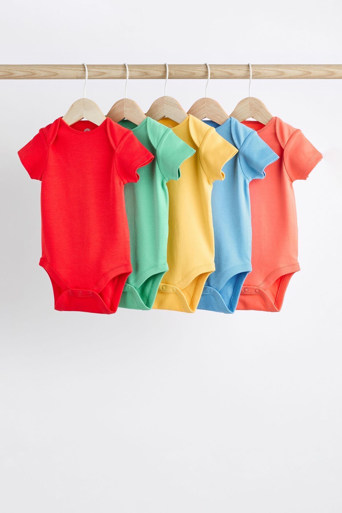 Next Baby % 100 Pamuklu Parlak Renkler Kısa Kollu 5’li Body Zıbın Set