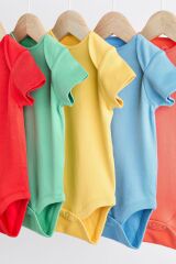 Next Baby % 100 Pamuklu Parlak Renkler Kısa Kollu 5’li Body Zıbın Set