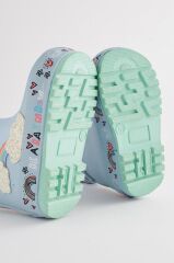 Bebek Mavisi Gökkuşağı Detaylı Thermal Su Geçirmez Bot