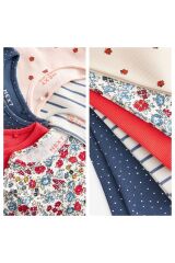 Next Baby Pamuklu Lacivert Kırmızı Uzun Kollu 5’li Alt Üst Takım