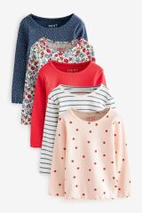 Next Baby Pamuklu Lacivert Kırmızı Uzun Kollu 5’li Alt Üst Takım