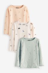 Next Baby Pamuklu Pastel Animal Uzun Kollu Ribanalı 3’lü Alt Üst Takım