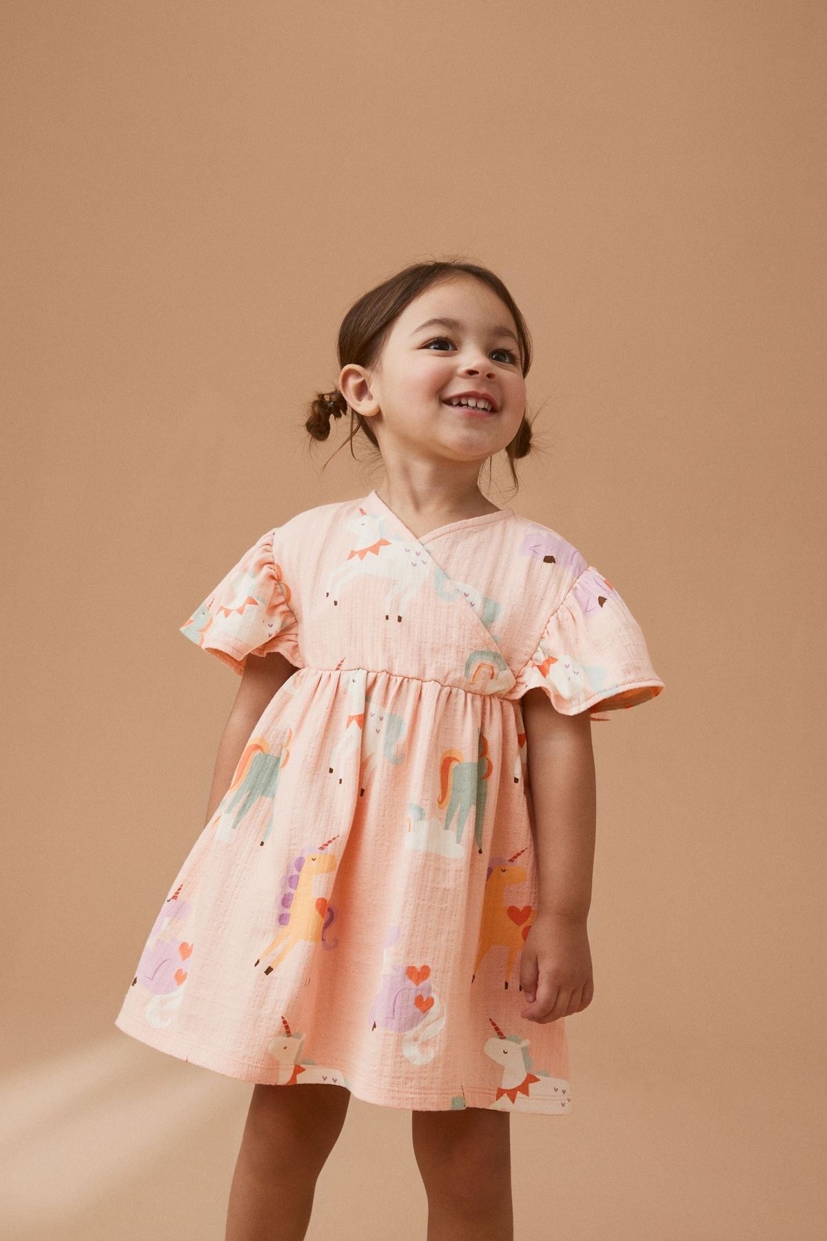 Next Baby % 100 Pamuklu Pembe Unicorn Elbise