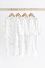 % 100 Pamuk 4'lü Baskılı Uzun Kollu Uyku Tulumu