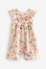 Next Baby Pembe Çiçek Desenli Fırfırlı Tulum