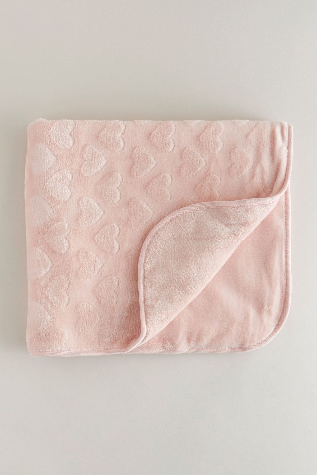 Next Baby Pembe Polar Kalp Desenli Battaniye