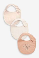 Next Baby %100 Pamuklu Krem Kahve Animal 3'lü Mama Önlüğü