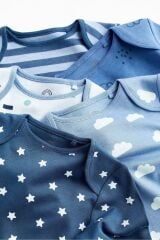 Next Baby Mavi Bebek Uzun Kollu Body 5'li Paket