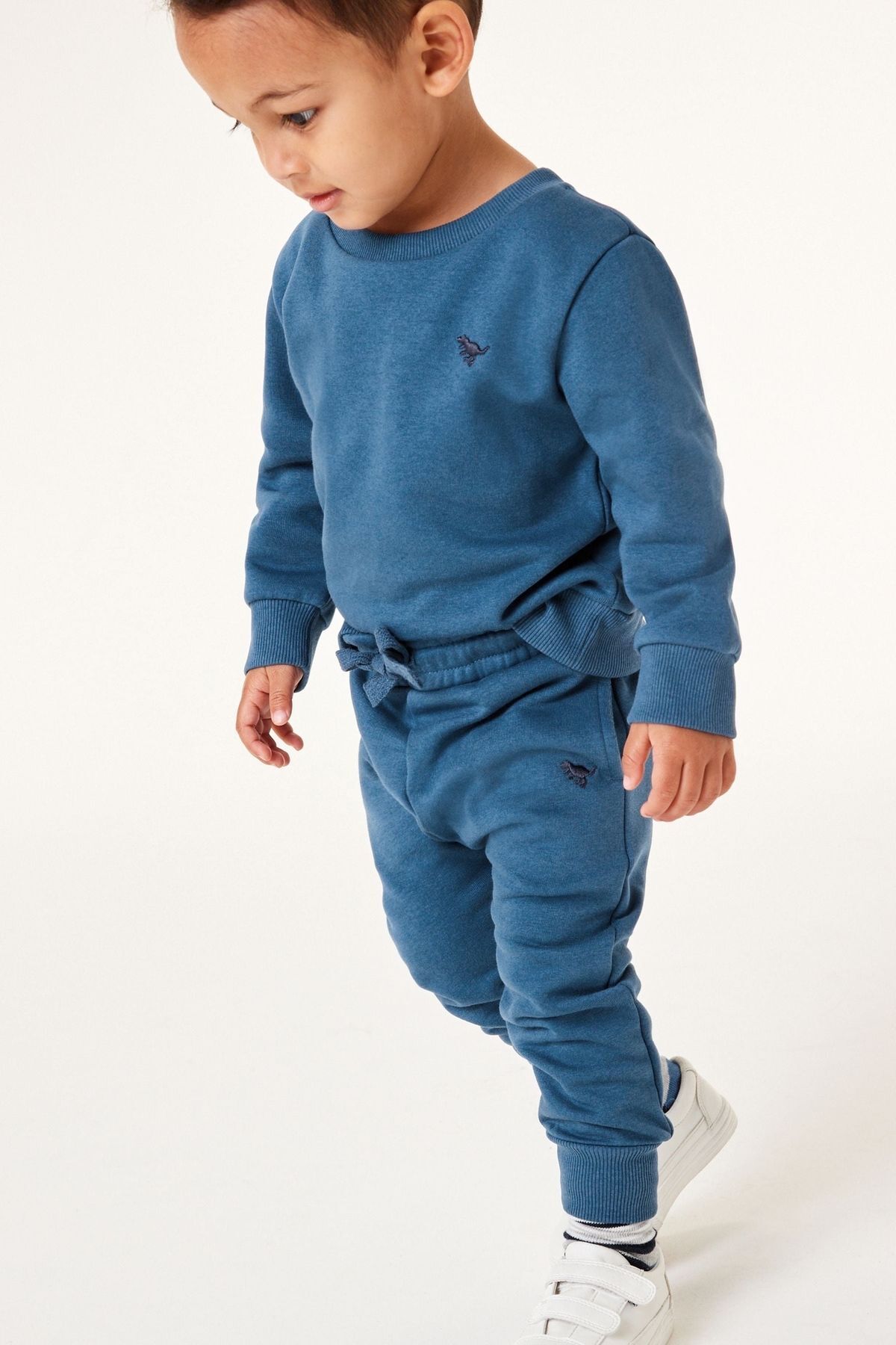Next Baby % 100 Pamuklu Mid Blue Sweatshirt Jogger Alt Üst Takım