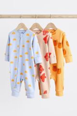 Next Baby % 100 Pamuklu Güneş Desenli 3’lü Tulum Set