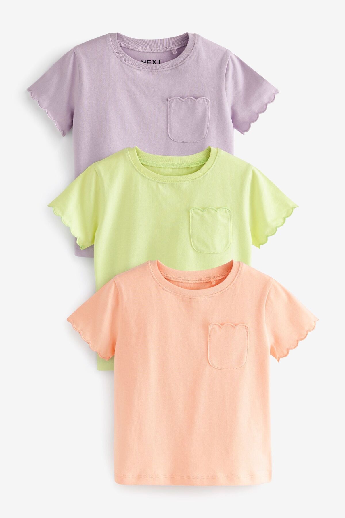 Next Baby Pamuklu Leylak Yeşil Turuncu Kısa Kollu 3’lü Tshirt Set