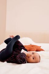 Next Baby % 100 Pamuklu Bordo Çiçek Desenli Kadife Romper Çorap Set