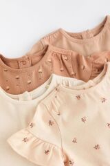 Next Baby % 100 Pamuklu Pastel Renkler 4’lü Thsirt Set