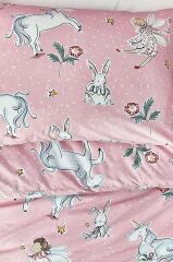Pamuklu Pembe Unicorn Desenli 2’li Nevresim Seti