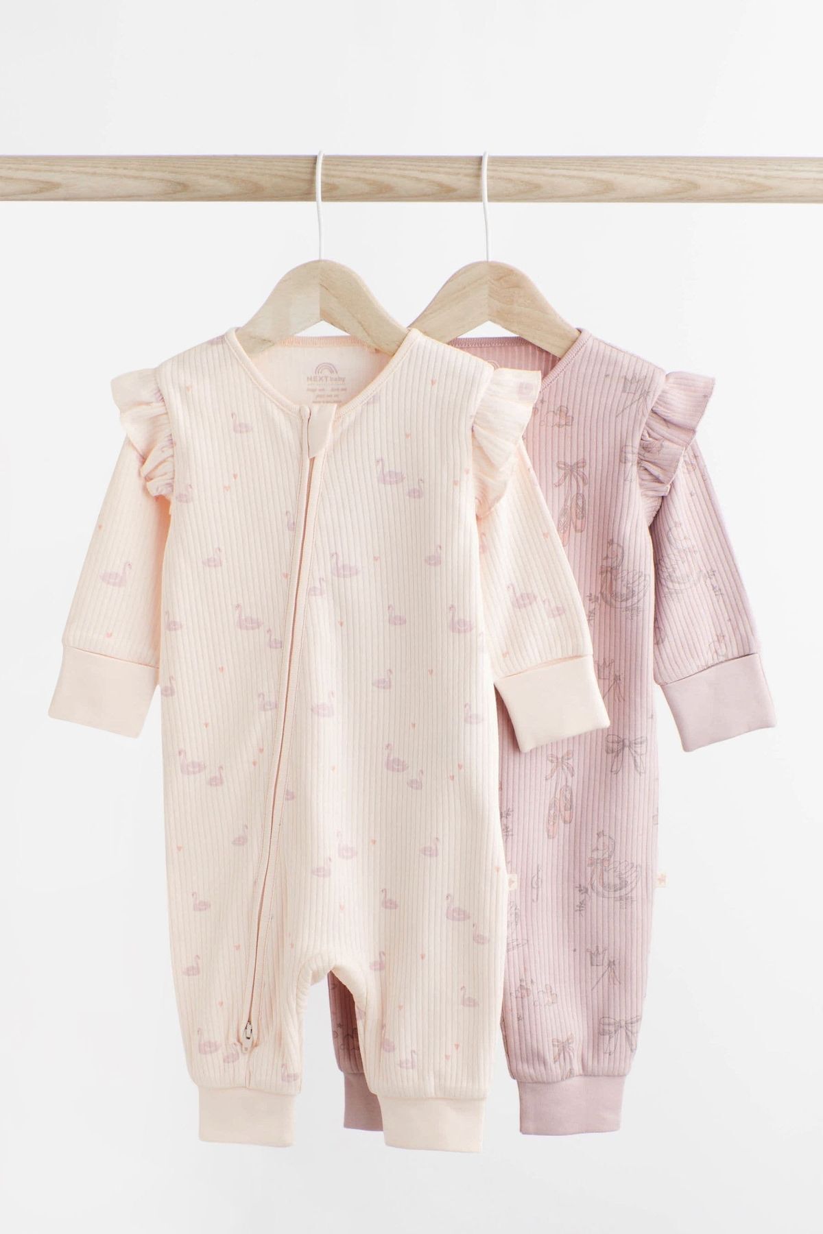 Next Baby % 100 Pamuklu Pembe Balerin Detaylı 2’li Tulum Set