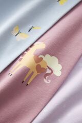 Next Baby Pamuklu Leylak Mor Unicorn Desenli 4’lü Tayt Set