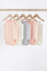 Next Baby % 100 Pamuklu Soft Pembe İp Askılı  Atlet Body Zıbın 5’li Set