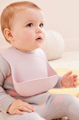 Leylak Moru Ayarlanabilen Bebek Slikon Mama Önlüğü