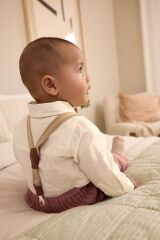 Next Baby % 100 Pamuklu Gül Kurusu Smart Gömlek Pantolon Askı Papyon Set