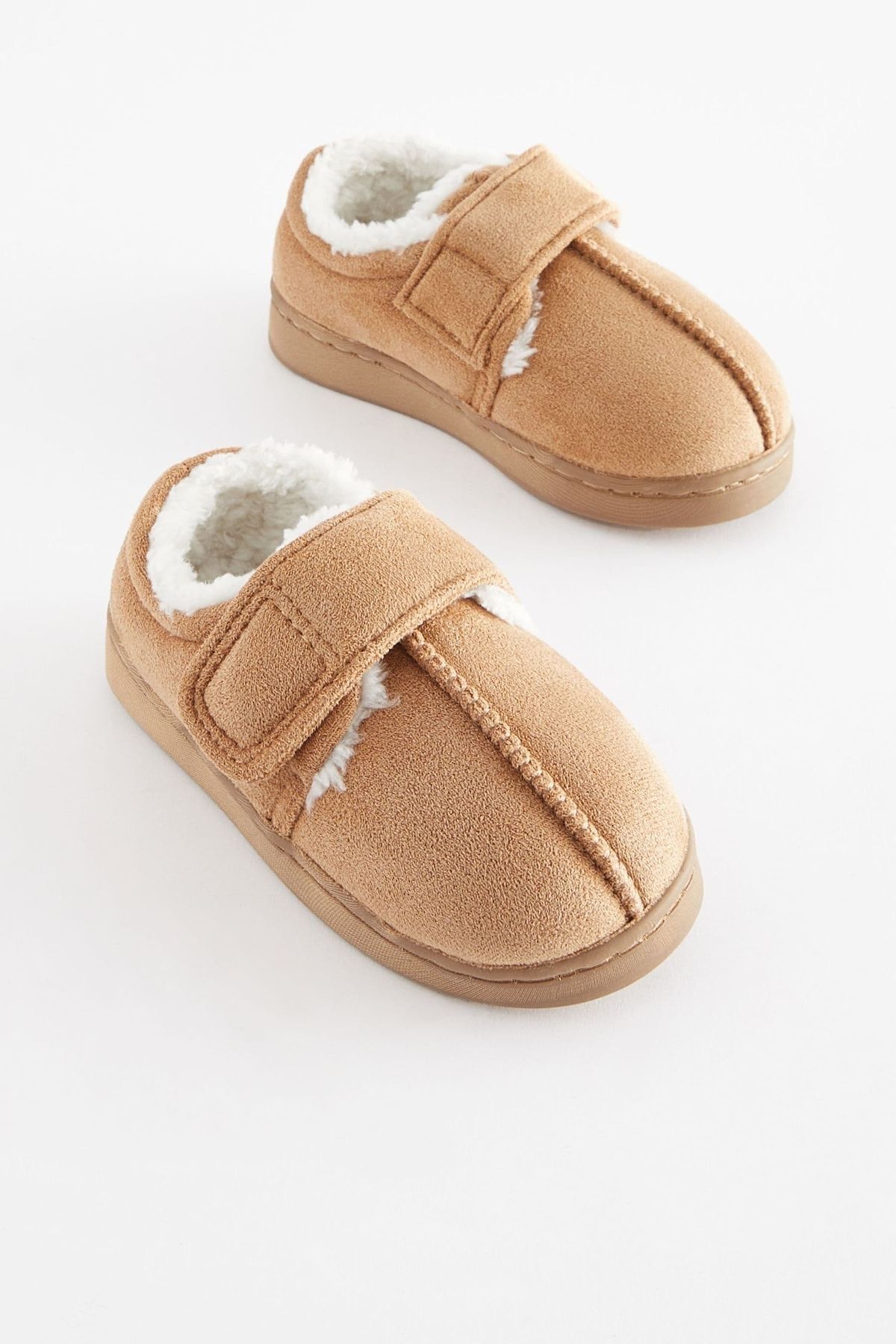 Next Baby Krem Polar Astarlı Bantlı Panduf Ev Ayakkabısı