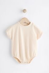 Next Baby Pamuklu Mavi Denim Gülen Yüz Desenli Salopet Set